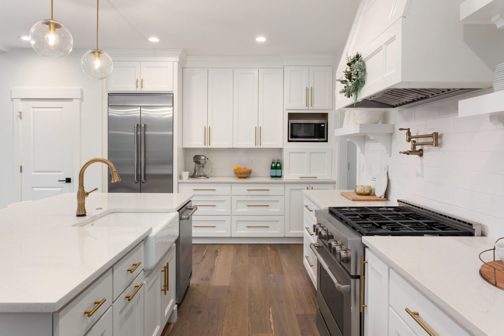 elegant kitchen, furnished and staged
